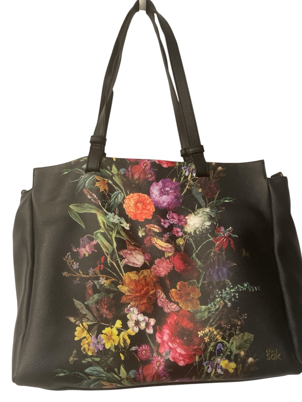 The Sak Black Floral Bouquet Tote